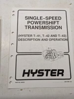 Hyster Service Manual Powershift Transmission T-41 T-42 T-43 Operation 1997