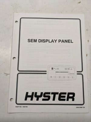 Hyster Service Manual Fork Lift Sem Sp Display Panel 1463738 1999 Shop Book