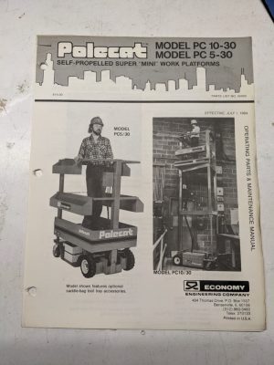 Economy Platform Operating Maintenance Parts List Manual Polecat Pc 10-30 5-30