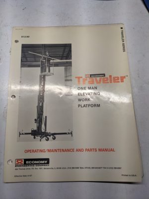 Economy Work Platform Operating Maintenance Parts List Manual Traveler 1987