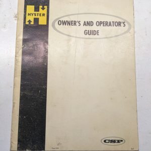 Hyster Owner'S & Operator'S Guide Fork Lift Truck 2151 1967 Customer Book