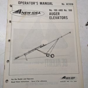 New Idea Operators Manual Maintenance Service Parts List 186 188 Auger Elevator
