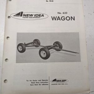 New Idea Operators Manual Maintenance Service Parts List Book 633 Wagon 1969