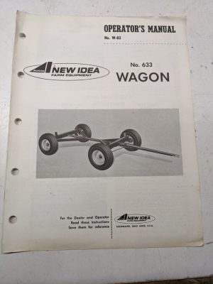 New Idea Operators Manual Maintenance Service Parts List Book 633 Wagon 1969