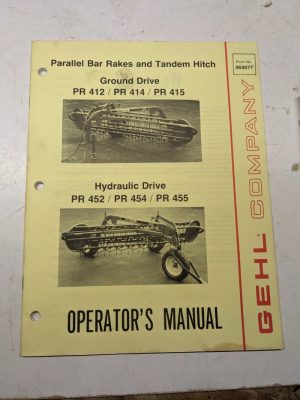 Gehl Operators Manual Maintenance Rake Pr 412 414 415 452 454 455 1988 904077