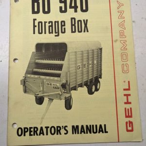 Gehl Operators Manual Maintenance Service Farm Shop Book Bu 940 Forage Box