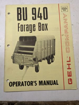 Gehl Operators Manual Maintenance Service Farm Shop Book Bu 940 Forage Box