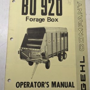 Gehl Operators Manual Maintenance Service Farm Shop Book Bu 920 Forage Box