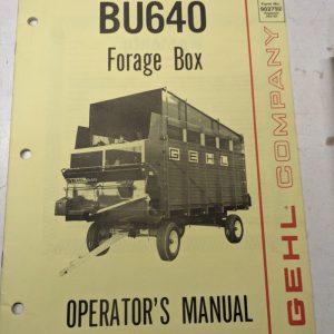 Gehl Operators Manual Maintenance Service Farm Shop Book Bu 640 Forage Box