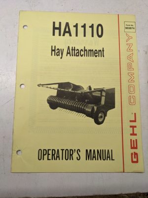 Gehl Operators Manual Maintenance Service Farm Shop Book Ha1110 Hay Attachment