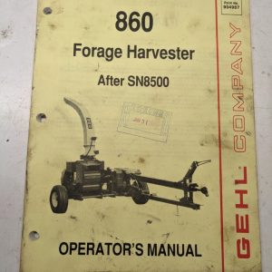 Gehl Operators Manual Maintenance Service Farm Shop Book 860 Forage Harvester