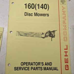 Gehl Operators Manual Maintenance Service Farm Shop Book 160(140) Disc Mower