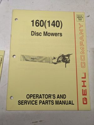 Gehl Operators Manual Maintenance Service Farm Shop Book 160(140) Disc Mower