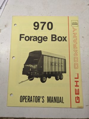 Gehl Operators Manual Maintenance Service Farm Shop Book 970 Forage Box 1986