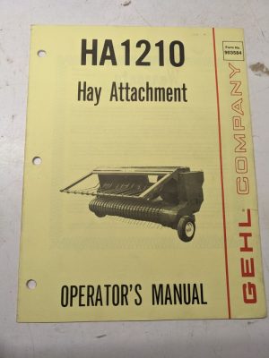Gehl Operators Manual Maintenance Service Farm Shop Book Ha1210 Hay Attachment