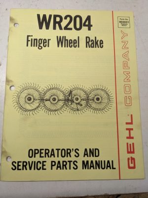Gehl Operators Manual Maintenance Service Farm Shop Book Wr204 Finger Rake
