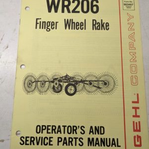 Gehl Operators Manual Maintenance Service Farm Shop Book Wr206 Finger Rake