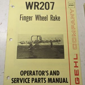 Gehl Operators Manual Maintenance Service Farm Shop Book Wr207 Finger Rake