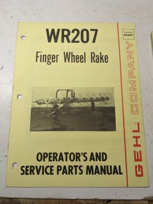 Gehl Operators Manual Maintenance Service Farm Shop Book Wr207 Finger Rake