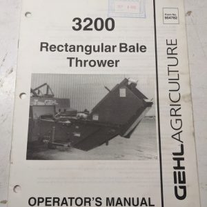 Gehl Operators Manual Maintenance Service Farm Shop Book 3200 Bale Thrower 1992