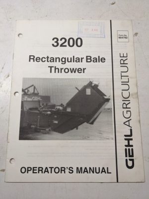 Gehl Operators Manual Maintenance Service Farm Shop Book 3200 Bale Thrower 1992