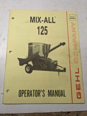 Gehl Operators Manual Maintenance Service Farm Shop Book Mix-All 125 903820