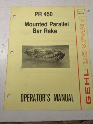 Gehl Operators Manual Maintenance Service Farm Shop Book Pr450 Bar Rake Parallel