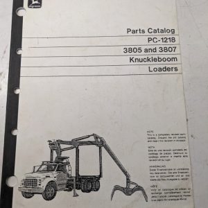 John Deere Parts List Book Catalog Manual 3805 3807 Knuckleboom Loader Pc-1218