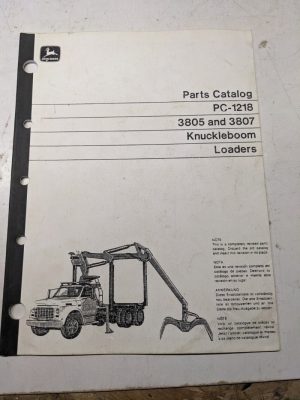 John Deere Parts List Book Catalog Manual 3805 3807 Knuckleboom Loader Pc-1218