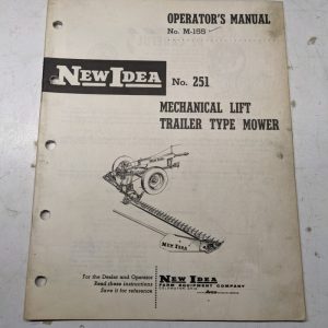New Idea Opearator'S Manual Repair Parts List Book 251 Mower Trailer Hydraulic
