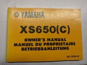 Yamaha Oem Owners Manual Maintenance Xs650(C) 584-28199-81 1975