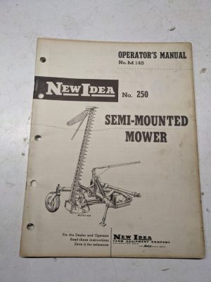 New Idea Opearator'S Manual Repair Parts List Book 250 Mounted Mower 1958