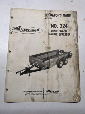 New Idea Opearator'S Manual Repair Parts List Book 224 Manure Spreader 1974