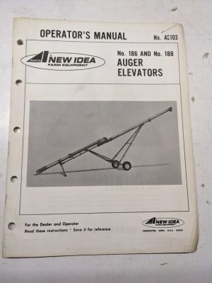 New Idea Opearator'S Manual Repair Parts List Book 186 188 Auger Elevator