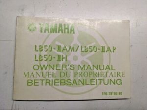 Yamaha Owners Manual Maintenance Lb50-Iiam Iiap Iih 1F0-28199-80 1975