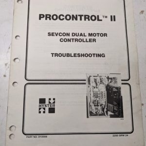 Hyster Procontrol Sevcon Dual Motor Controller Troubleshooting Manual 1982
