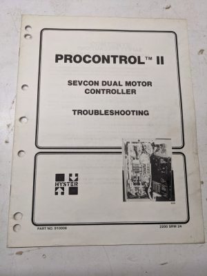 Hyster Procontrol Sevcon Dual Motor Controller Troubleshooting Manual 1982