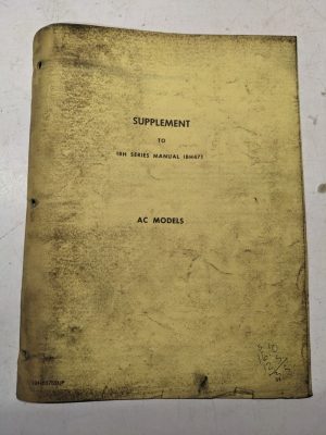 Big Joe Supplement Manual To Ibh Series Ibh471 Ac Models Ibh0875Sup