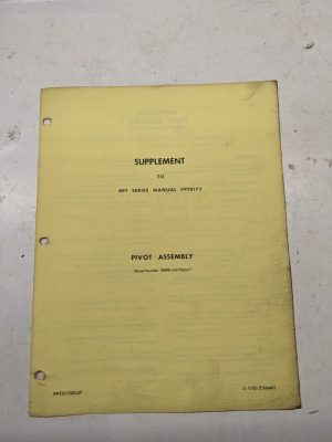 Big Joe Supplement Manual To Ppt Series Ppt0715 Ac Models Ppt0176Sup