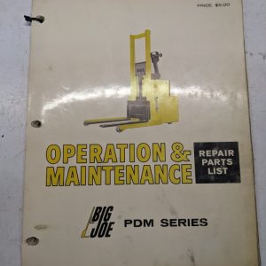 Big Joe Operation Maintenance Repair Parts List Manual Pdm Series 1970 370