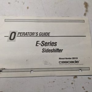 Cascade Operator'S Guide E-Series Sideshifter #205124 Forklift Attachment 1992
