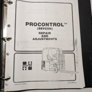 Procontrol Sevcon Repair Adjustments Troubleshooting Manual Hyster Forklift