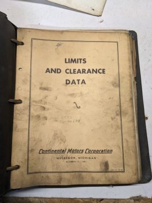 Continental Engine Limits & Clearance Data 1951 All Models & Service Bulletins