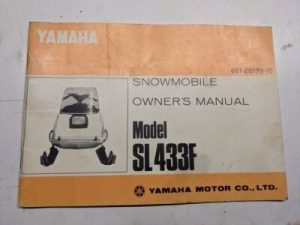Yamaha Oem Owners Manual Maintenance Sl433F Snowmobile 1971 861-28199-10