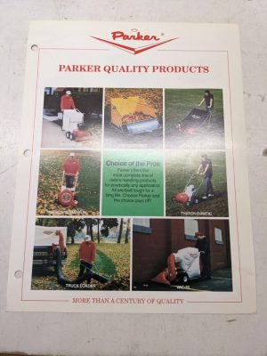 Parker Quality Products Sales Brochure Pamphlet Lawn Equipment Sweeper Thatch