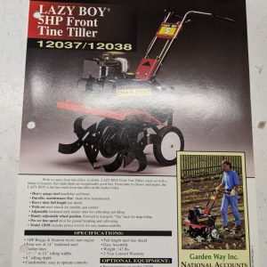 Lazy Boy 5Hp Front Tine Tiller 12037 12038 Single Page Sales Brochure