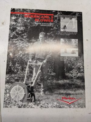 Hurricane 5 Blower Sales Brochure Single Page Parker Turf Care Lawn Equipment