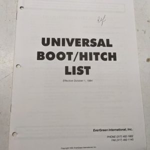 Evergreen International 1994 Universal Boot/Hitch List Tractor Reference Manual
