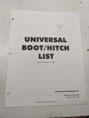Evergreen International 1994 Universal Boot/Hitch List Tractor Reference Manual