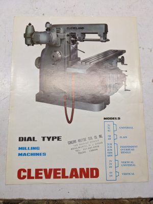 Cleveland Dial Type Milling Machines 2 3 4 U 5 6 H Um V Specifications